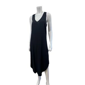 Z SUPPLY Reverie Slub Black Sleeveless Midi Dress Soft Jersey Size S NWT